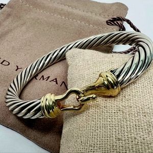 $1475 Authentic David Yurman 14k and Sterling Buckle Bracelet SMALL SIZE